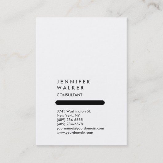 Carte De Visite Plat vertical Simple Noir Blanc tendance (Devant)