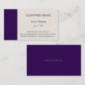 Carte De Visite Plat violet professionnel élégant moderne (Devant / Derrière)