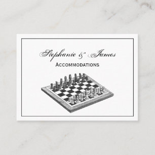 Carte De Visite Plateau de Jeu d'Échecs et Pièces d'Échecs Art Vin