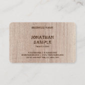 Carte De Visite Plateau tendance Bois look Distressed Texte (Dos)