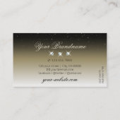 Carte De Visite Platine Beige Gradient Sparkle Diamonds Élégant (Dos)