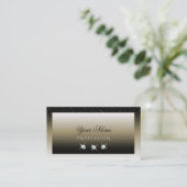 Carte De Visite Platine Beige Gradient Sparkle Diamonds Élégant (Debout devant)