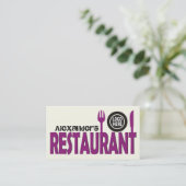 Carte De Visite Platine de couverts violet ivoire noir (Debout devant)