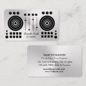 Carte De Visite Platine musicale argent noir Lecteur DJ Son Busi (Devant / Derrière)