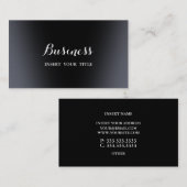 Carte De Visite Platine noir calligraphique (Devant / Derrière)