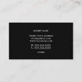 Carte De Visite Platine noir calligraphique (Dos)