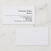 Carte de visite Platinum Simple Plain Manager (Devant / Derrière)