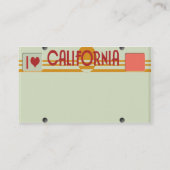Carte De Visite Plats de la Californie (Dos)