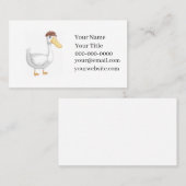 Carte De Visite Playful Cartoon Duck with Brown Hat (Devant / Derrière)