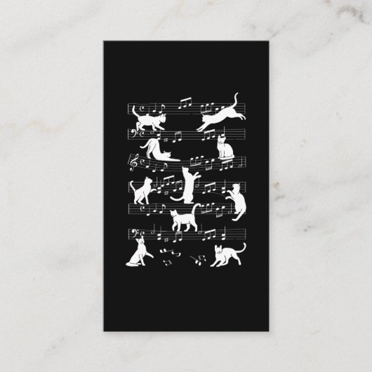 Carte De Visite Playful Cats Funny Musician Cat Owner Humor (Devant)