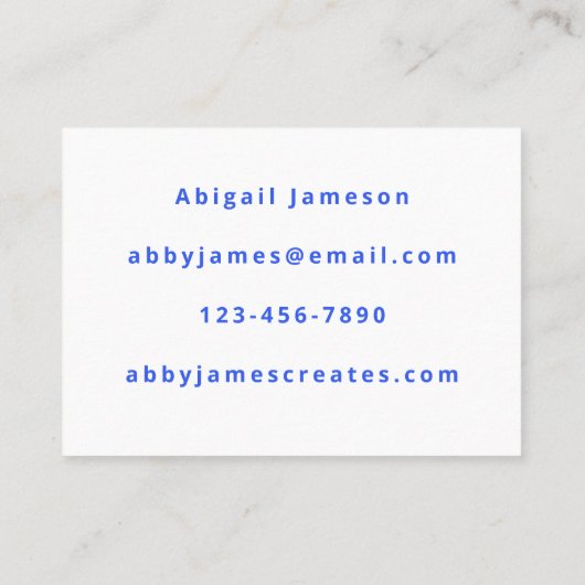 Carte De Visite Playy tendance Scandinave unique Cobalt bleu (Dos)