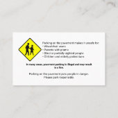 Carte De Visite Please Do Not Park – Private Access Notice (Dos)