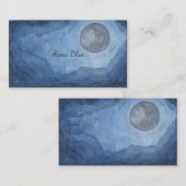 Carte De Visite Plein-lune d'univers d'aquarelle de l'espace de (Devant / Derrière)