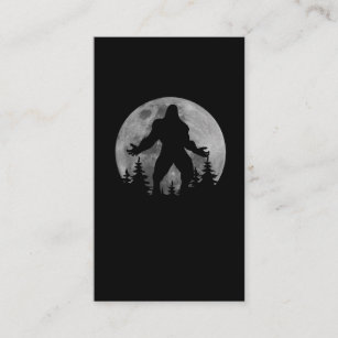 Carte De Visite Pleine lune de Bigfoot en hurle Silhouette
