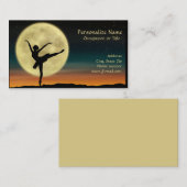 Carte De Visite Pleine lune Silhouette de Ballerina Dancer (Devant / Derrière)