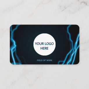 Carte De Visite Pleine personnalisation Black & Blue Lightning