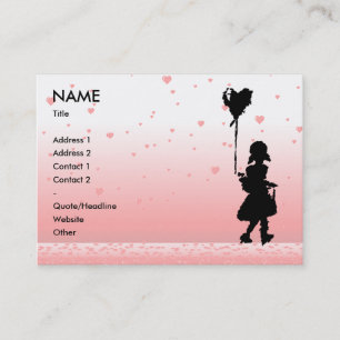 Carte De Visite pleuvoir des coeurs