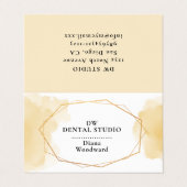 Carte de visite plié à éclaboussure jaune (Extérieur déplié)