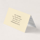 Carte de visite plié à éclaboussure jaune (Dos)