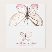 Carte de visite plié à papillon transparent de con (Extérieur déplié)