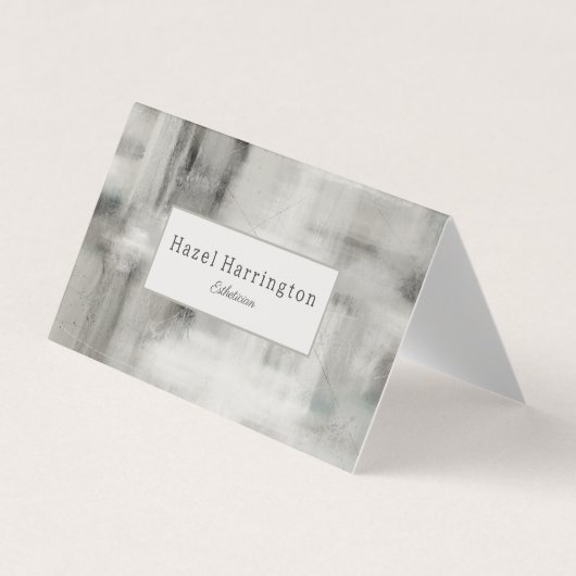 Carte de visite plié Abstrait neutre du code QR (Devant)