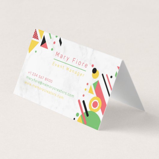 carte de visite plié coloré (Dos)