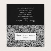 Carte de visite plié d'art Abstrait noir blanc (Extérieur déplié)