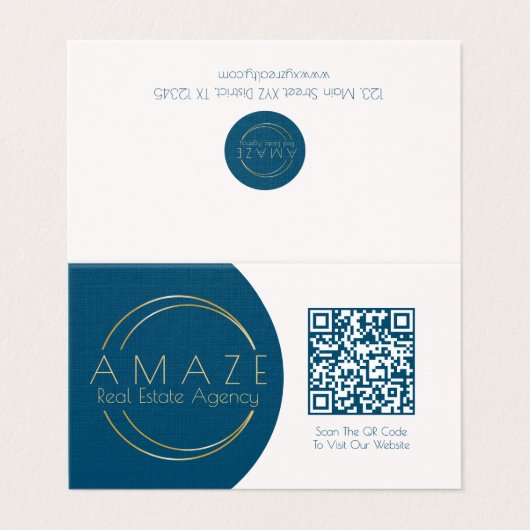 Carte de visite plié de code QR du convertisseur m (Extérieur déplié)