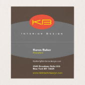 Carte de visite plié de conception monographique (Intérieur déplié)