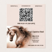Carte de visite plié du code QR du cheval (Extérieur déplié)