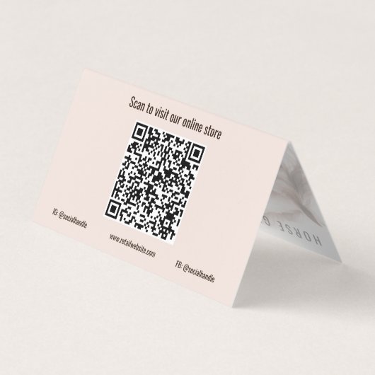 Carte de visite plié du code QR du cheval (Dos)