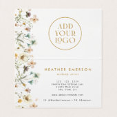 Carte de visite plié floral (Intérieur déplié)