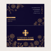 Carte de visite plié Golden Navy (Extérieur déplié)