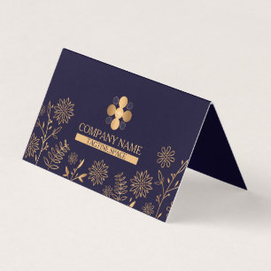Carte de visite plié Golden Navy