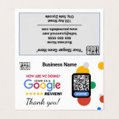 Carte de visite plié Google Review avec coupon (Extérieur déplié)