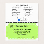 Carte de visite plié Google Review avec coupon (Intérieur déplié)