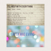 Carte de visite plié horizontal personnalisé (Intérieur déplié)