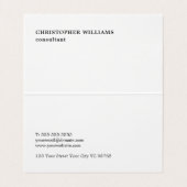 Carte de visite plié Monogramme bleu simple (Intérieur déplié)