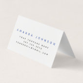 Carte de visite plié par aquarelle florale bleue (Dos)