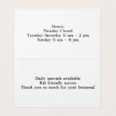 Carte de visite plié personnalisable (Intérieur déplié)