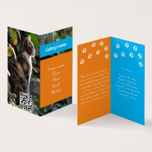 Carte de visite plié personnalisable pour la batte (Intérieur et extérieur)