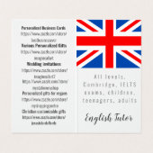 carte de visite plié personnalisé anglais Tutor (Intérieur déplié)
