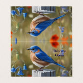 Carte de visite plié Petit Oiseau Bleu (Extérieur déplié)