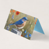 Carte de visite plié Petit Oiseau Bleu (Dos)