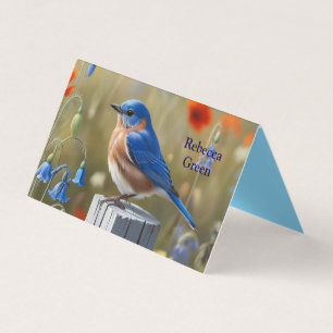 Carte de visite plié Petit Oiseau Bleu