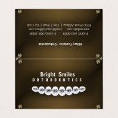 Carte de visite plié pour dentiste avec carte de r (Extérieur déplié)