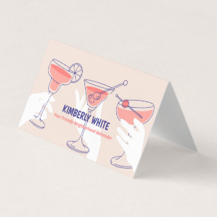 Carte de visite plié QR du barman