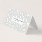 Carte de visite plié QR floral doux neutre (Devant)