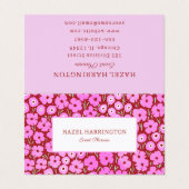 Carte de visite plié rose gras (Extérieur déplié)