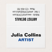 Carte de visite plié simple en blanc minimal (Extérieur déplié)